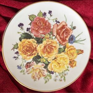 Franklin Mint Plate The Majesty of Roses Radiant Sunrise Limited Edition